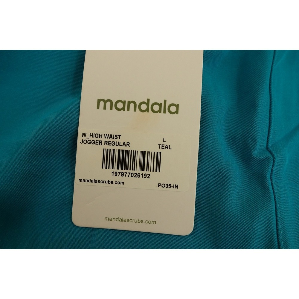 Mandala Womens Large Teal Woven Equa-Tek High Waist Jogger Pants Inseam-25in NWT - Picture 3 of 11